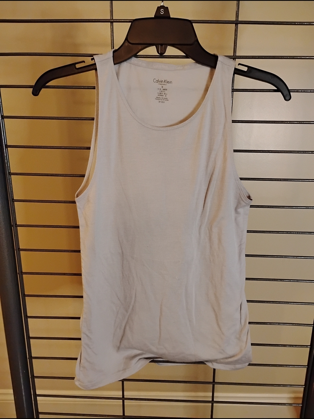 Calvin Klein Women's Light White Scoop Neck Tank